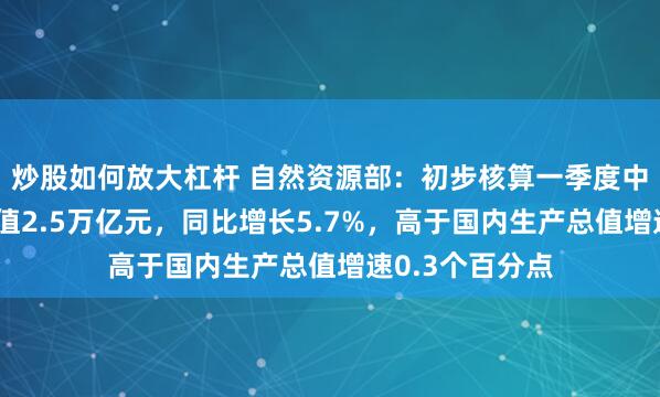 炒股如何放大杠杆 自然资源部：初步核算一季度中国海洋生产总值2.5万亿元，同比增长5.7%，高于国内生产总值增速0.3个百分点